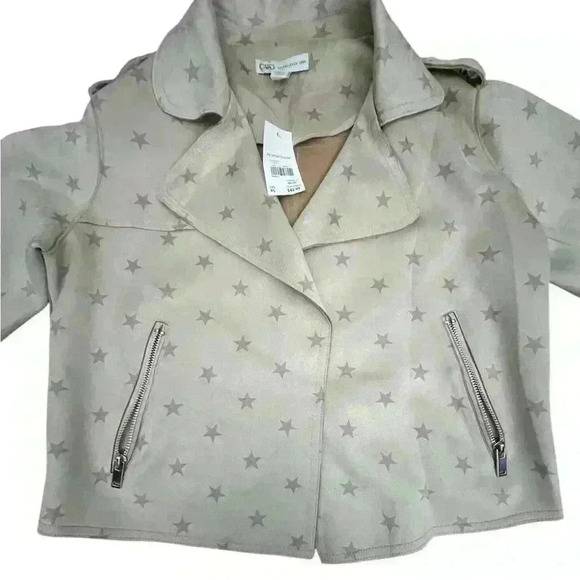 CATO Women's Star Print Moto Jacket - Chic and Stylish - Picture 3 of 5